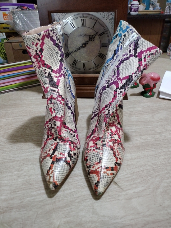 Steve Madden Shoes - Steve Madden Multicolor Snake-Print Pointed Ankle Boots